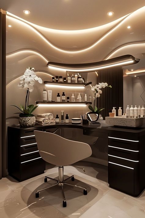 beauty room beauty room design beauty salon interior bedroom ideas Luxury Vanity Room, Chic Vanity Setup Ideas, Classy Bedroom Aesthetic, Luxury Makeup Studio, Stylish Bedroom Ideas, Art Decor Ideas, Fall Bedroom Ideas, Design Ložnic, Modern Home Bar