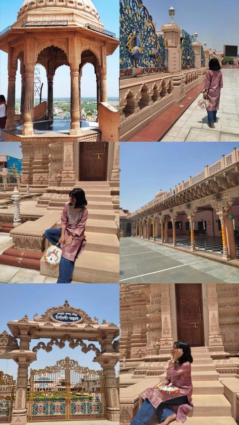 Mandir Instagram Story, Photoshoot Ideas In Jaipur, Mandir Photoshoot Ideas, Poses In Mandir, Janmashtami Story Ideas, Mandir Aesthetic Insta Story, Mandir Photo Pose, Vrindavan Photography Poses, Jaipur Aesthetic Pictures