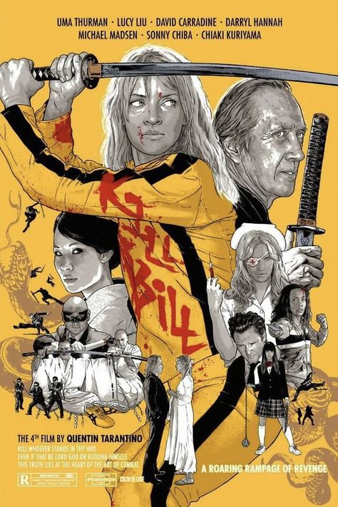 Kill Bill Movie, Kill Bill Vol 1, Quentin Tarantino Movies, Movie Synopsis, Zestaw Ikon, Spoke Art, Movie Artwork, Image Film, French Paper