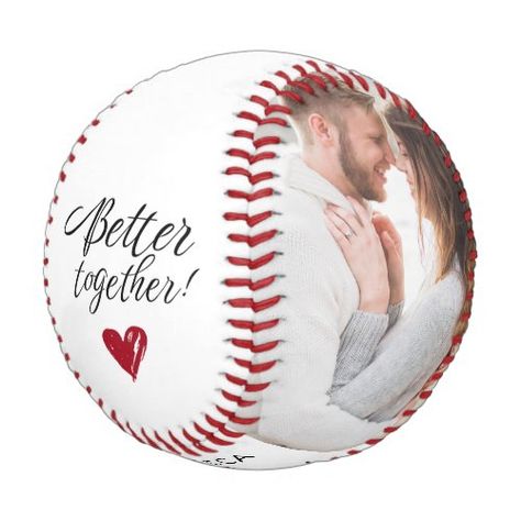 $31.65 | Couples Photo Script Better Together Valentine #valentines day, typography, anniversary, elegant, mr and mrs, save the date, simple, couple photo, photo collage, fiance gifts Kids Playing Sports, Baseball Valentine, Couples Custom, Beautiful Engagement Photos, Gifts For Fiance, Couples Photo, Play Baseball, Husband Birthday, Just Because Gifts