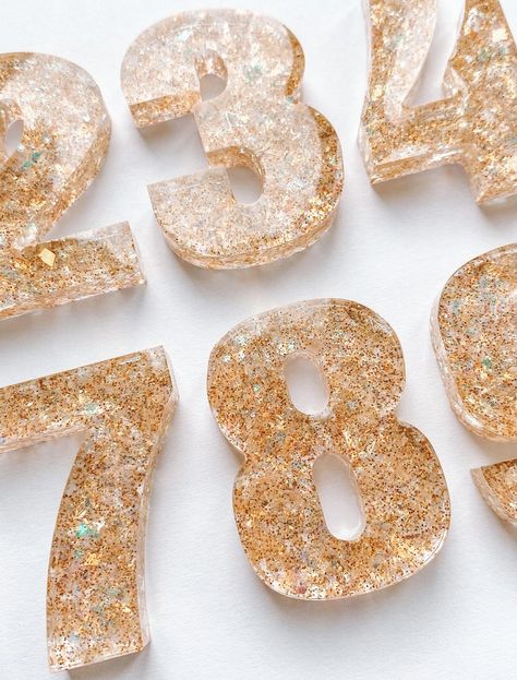 Resin Numbers Ideas, Resin Letters, Teacher Organization, Gold Flecks, Instagram Page, Letters And Numbers, Resin Crafts, Educational Resources, Resin Art