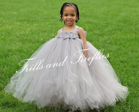 Gray Flower girl dress Grey Shabby Chic Tutu by FrillsandFireflies Gray Flower Girl Dress, Petal Flower Girl Dress, Grey Flower Girl Dress, Gray Flower Girl, Burgundy Flower Girl Dress, Flowergirl Dress, Poofy Skirt, Chic Bridesmaid Dresses, Shabby Chic Flowers