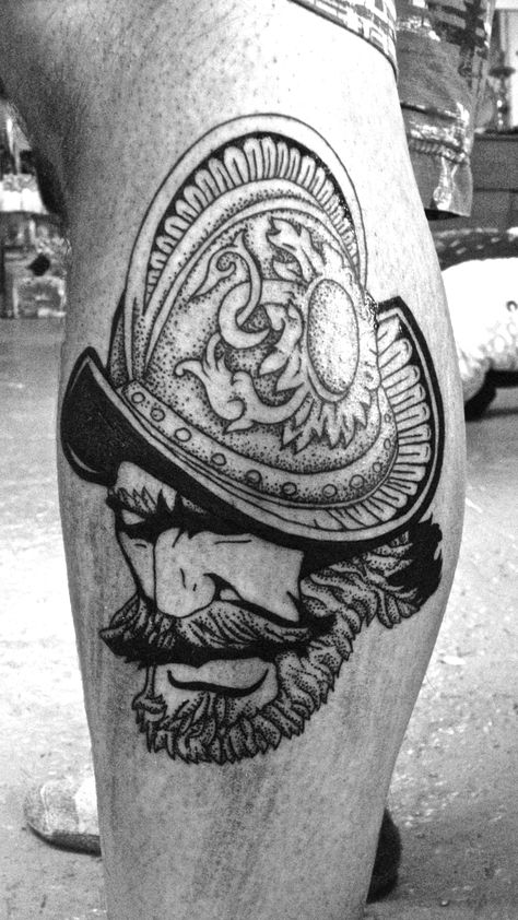 Spanish Conquistador Tattoo, Spain Tattoo Spanish, Conquistador Tattoo, Conquistador Helmet, Body Armor Tattoo, Azteca Tattoo, Shield Tattoo, Aztec Tattoos, Helmet Tattoo