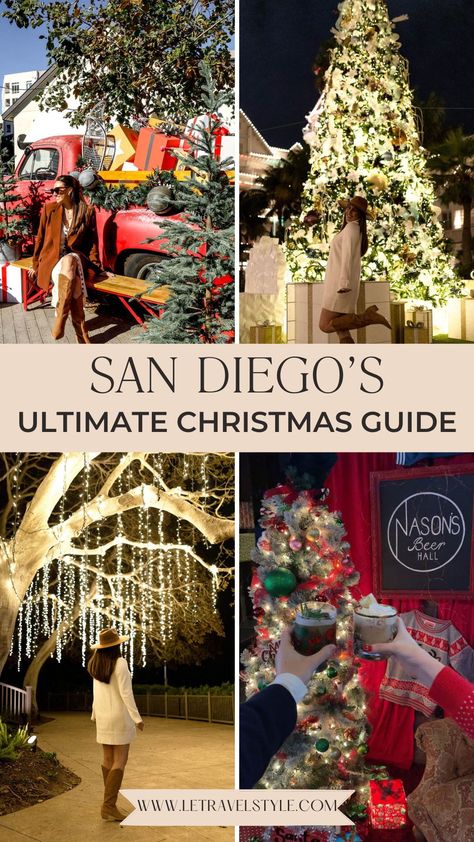 This guide covers the best things to do in San Diego during Christmas, best San Diego Christmas Bars, and what neighborhoods have the best christmas lights in San Diego. San Diego Christmas I Christmas Activities in San Diego I Hotel Del Coronado at Christmas I San Diego Christmas Bars San Diego December, Carmel By The Sea Christmas, San Diego Things To Do In December, Christmas In San Diego, San Diego Winter Outfit, San Diego In December, San Diego Winter, San Diego Christmas, San Diego Bars