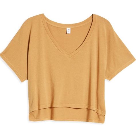 Nwt Womens Nordstrom B.P. Dolman V-Neck Crop T-Shirt Color: Tan Dale Sequin Tee Shirt, Linen Tee Shirt, Glitter Blouse, Cropped White Tee, Linen Tee, Crop T Shirt, Stretchy Tops, Simple Trendy Outfits, Crop Tshirt