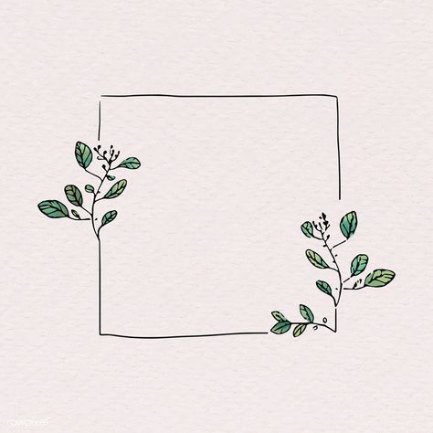 Doodle square floral frame vector | free image by rawpixel.com / Adj Doodle Boarders And Frames, Quote Doodles Journals, Journaling Borders Frames, Border For Quotes, Floral Doodle Border, Doodle Card Ideas, Cool Boarders Design, Doodles For Project, Art Borders Ideas