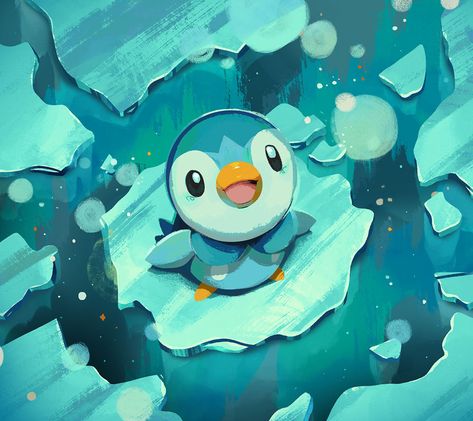 Piplup Art, Ice Pokemon, Wild Pokemon, Pokemon Universe, Pokemon Drawings, Pokemon Fan Art, Cool Pokemon, Catch Em All, Pokemon Fan