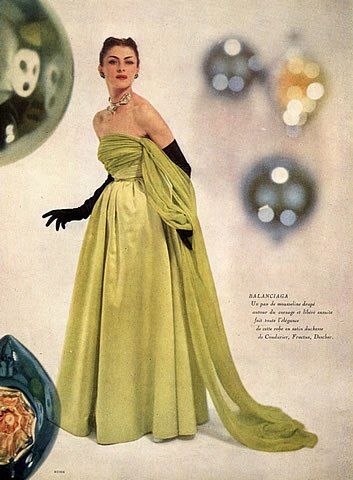 Cristóbal Balenciaga 1950 Evening Gown Vintage Balenciaga, Fashion 1950, Cristobal Balenciaga, 50's Fashion, Mode Editorials, 1950 Fashion, Glamour Vintage, Cristóbal Balenciaga, Robes Vintage