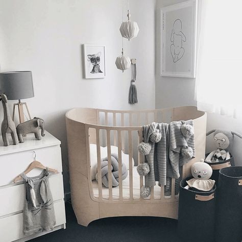 Louis' Playful Scandinavian Styled Toddler's Room Baby Boy Room Ideas, Hygge Nursery, Leander Cot, Sibling Room, Nursery Rooms, Minimalist Nursery, Boy Girl Room, Boys Rooms, Baby Room Design