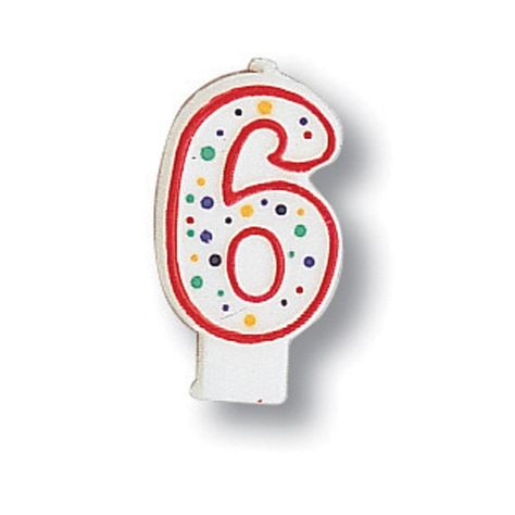 Numeral Polka Dot 1 1/2" x 3"H Candle Number 6, Case of 6 Spiral Candles, Polka Dot Party, Birthday Cake With Candles, Candle Packaging, Candle Party, One Candle, Blue Candles, Pink Candles, Number 6