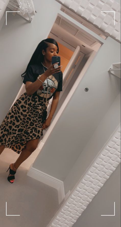 Dc Date Night Outfit, Chill But Classy Outfits, Spring Time Outfits Black Women, Cute Spring Outfits Black Women, Summer Fashion Black Women, Spring Fashion Black Women, Leopard Skirt, Black Women Fashion, Dope Outfits