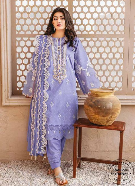 Gul Ahmed Summer Lawn Essentials 2022 | DN22034 100% Original Guaranteed Unstitched Dress Material  3 Piece Embroidered Lawn Dupatta. Embroidered Lacquer Printed Lawn Front & Sleeves with Lacquer Printed Lawn Back with Embroidered Neckline on Organza. Dyed Trouser. ⌚ Approximate Shipping Time  : All orders will be dispatched after the stock Arrival date in India on 10 MARCH 2022.  Pre-Paid ... Gul Ahmed Lawn Collection 2022, Indian Closet, Suit Pakistani, Pakistani Clothes Online, Lawn Suit, 10 March, Pakistani Lawn Suits, Unstitched Dress Material, Gul Ahmed