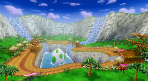 DS Yoshi Falls from Mario Kart Wii Mario Kart Ds Aesthetic, Mario Kart Wii Wallpaper, Mario Kart Wii Aesthetic, Wii Aesthetic Wallpaper, Wii Nostalgia, Wii Icons, Mario Kart Aesthetic, Mario Kart Track, Wii Aesthetic