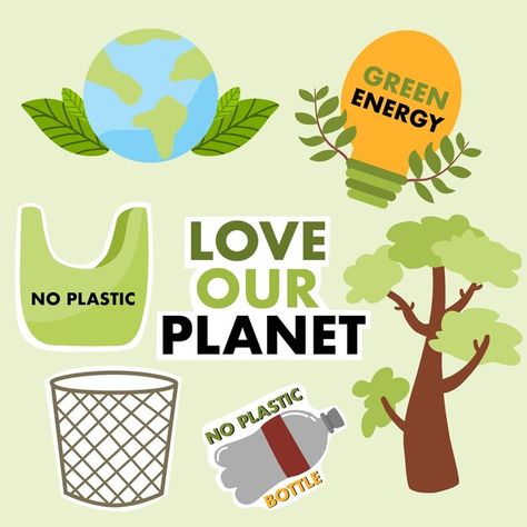 Love our planet sticker set Premium Vect... | Premium Vector #Freepik #vector #nature #earth #recycle #environment Environmental Theme Poster, Eco Club Posters, Earth Day 2024 Poster, Environmental Sustainability Poster, Environmental Issues Poster, Earth Day 2024, Say No To Plastic Posters Creative, Environmental Awareness Posters, Earth Day Poster Ideas