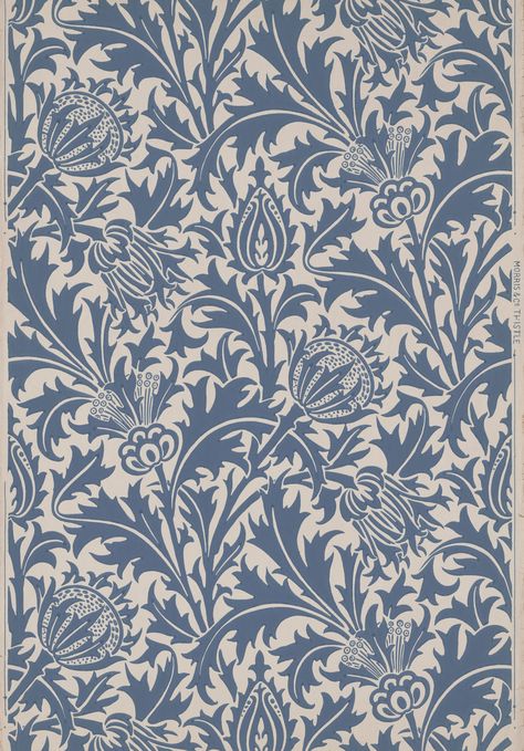 Thistle wallpaper - William Morris Gallery William Morris Interior, Thistle Wallpaper, Kelmscott Press, William Morris Wallpaper, Hallway Wallpaper, Random Aesthetics, Dream Kitchens Design, William Morris Designs, Wallpaper Bedroom