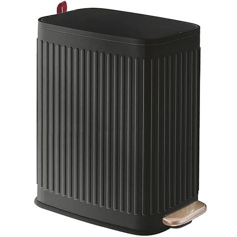 Amazon.com: Slim Trash Can for Bathroom with Air Freshener Soft Close Lid, 6 Liter/ 1.6 Gallon Stainless Steel Garbage Can with Removable Inner Bucket,Step Pedal, Small Wastebasket for Bedroom, Kitchen (Green) : Industrial & Scientific Bathroom Garbage Can Ideas, Small Bathroom Trash Can, Bathroom Freshener, Small Half Bathroom, Bedroom Toilet, Bathroom Trash Can, Office Black, Kitchen Trash Cans, Embossed Metal