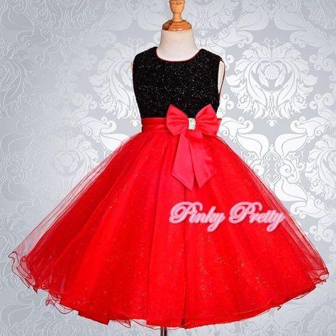 Black & Red Wedding Flower Girls Bridesmaid Party Dresses Up Age 2-3 Years FG145 in Clothes, Shoes & Accessories, Kids' Clothes, Shoes & Accs., Girls' Clothing (2-16 Years) | eBay! Girls Pageant Gowns, Black Red Wedding, Red Flower Girl Dresses, Elegant Wardrobe, Girls Bridesmaid Dresses, Red Wedding Flowers, Bridesmaid Ideas, White Bridesmaid, White Bridesmaid Dresses