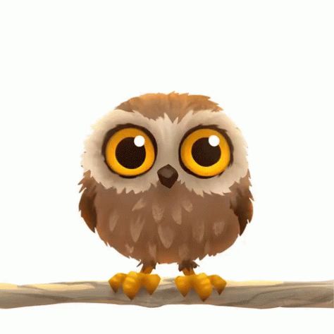 Owl Gifs, Cute Gifs, Owl Logo, Owl Illustration, Bird Gif, Animated Animals, Gif Pictures, Animated Images, Owl Art