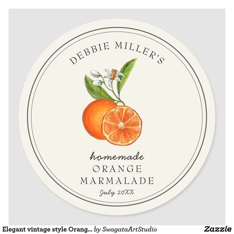 Jam Jar Labels Design, Homemade Marmalade, Jam Jar Labels, Marmalade Jam, Jam Packaging, Jam Label, Orange Jam, Labels Design, Jar Stickers