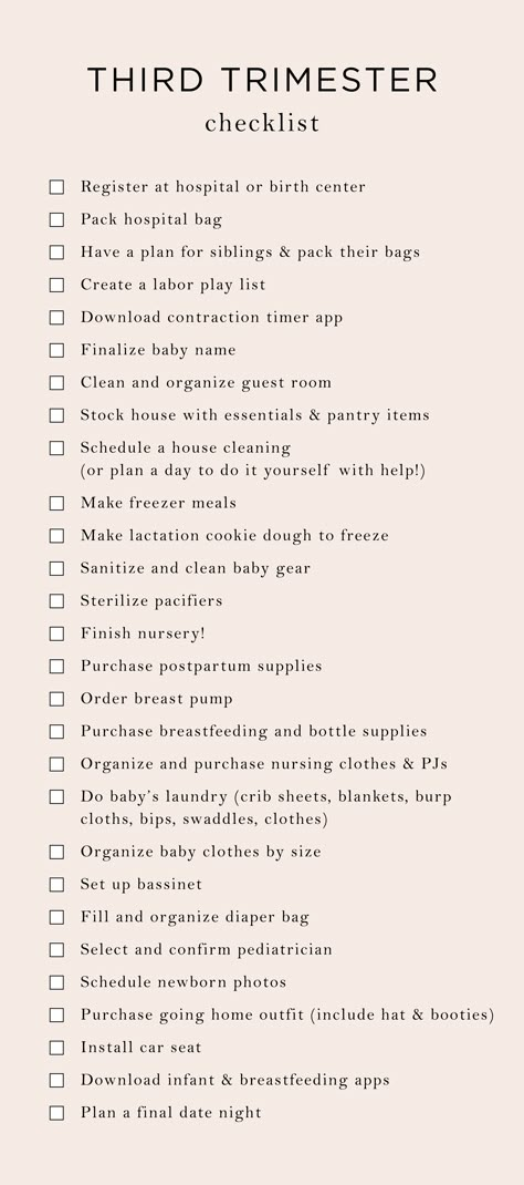 Third Trimester Checklist, Trimester Checklist, 3rd Trimester, Baby Life Hacks, Baby Sleep Problems, Baby Hospital, Baby Planning, Preparing For Baby, Before Baby