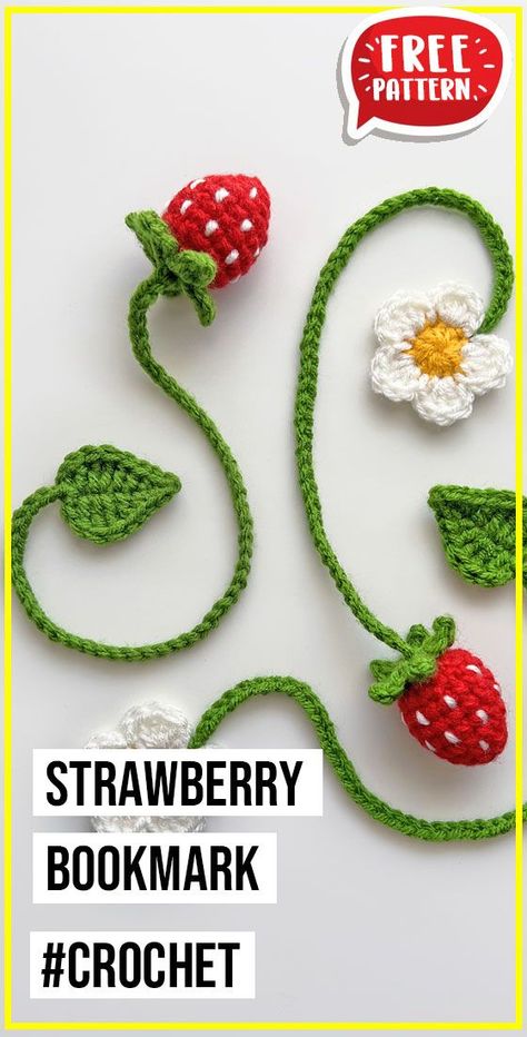 crochet Strawberry Bookmark free pattern - FREE Crochet Strawberry Bookmark Pattern for Beginners. Click to Get the Pattern #Bookmark #crochet #crochetpattern . Strawberry Bookmark Crochet, Flower Bookmark Crochet Pattern, Bookmark Flower Crochet, Tulip Bookmark Crochet, Book Cover Crochet Free Pattern Easy, Crocheted Strawberry Pattern, Mushroom Free Crochet Pattern, Super Easy Crochet Projects For Beginners, Crochet Strawberry Bookmark . #crochetpatternsfree   #freecrochetpatterns   #easycrochetpatternsfree   #crochetblanketpatternsfree   #freecrochetpatternsforbeginners Strawberry Bookmark Crochet, Snail Bookmark Crochet, Free Crochet Pattern Strawberry, Crocheted Strawberry Pattern, Crochet Halloween Bookmarks Free Patterns, Crochet Book Case Free Pattern, Flat Crochet Projects, Small Easy Crochet Gifts, Crochet Tulip Bookmark