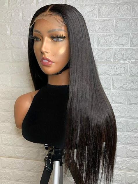 NEW STRAIGHT SUPER FINE HD INVISIBLE UNDETECTABLE SEAMLESS SWISS LACE 5*5 LACE CLOSURE FRONTAL HUMAN HAIR WIG-HD088 - Home - DivasWigs.com Brazilian Remy Hair, Raw Hair, Business Hairstyles, Straight Lace Front Wigs, Hair Collection, Human Hair Lace Wigs, Swiss Lace, Straight Human Hair, Baddie Hairstyles