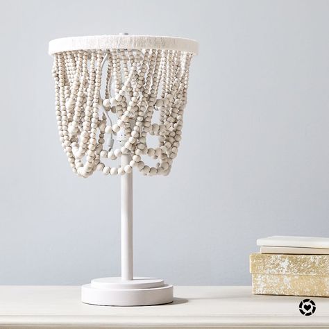 Draped Bead Table Lamp - on sale at Pottery Barn! #lamp #potterybarn #home #decor Pottery Barn Chandelier, Floor Lamp Makeover, Boho Table Lamp, Bedroom Table Lamps, Pottery Barn Desk, Lighting Units, Lamp Pottery, Beaded Table, Pottery Barn Kids Backpack