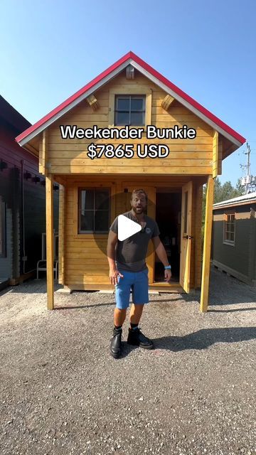 Bunkie Life on Instagram: "The Weekender Bunkie with Loft is $7,865 USD or $9,995 CAD.  If you want to check out our other models visit Bunkielife.com  #logcabin #fyp #extraspace #guesthouse #sheshed #viral #tour" Bunkie Plans With Loft, Bunkie With Loft, Bunkie Life, Bunkie Ideas, Shed With Loft, House Loft, Shed Homes, She Sheds, Log Cabin