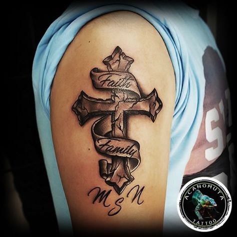 Simple Cross Tattoo, Cross Tattoos For Women, Cross Tattoo For Men, Cross Tattoo Designs, Religious Tattoos, Healing Tattoo, Leg Tattoo Men, Greek Tattoos, Different Tattoos