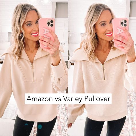 Love the Varley Vines look but not the price? This post is for you! Today I am sharing an amazing Amazon Varley Vines pullover dupe. One is $158 and one is $38. Can you tell which is which? Varley Vine Pullover, Varley Vine Pullover Outfit, Varley Outfit Ideas, Varley Outfit, 2022 Fall Fashion, Lululemon Pullover, Straight A, Outfit Inspiration Women, Pullovers Outfit