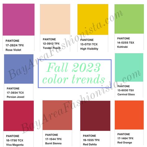 Nyfw 2023 Fall Winter, Pantone Fall Winter 2023, Pantone Colors 2023/2024, Pantone Winter 2023, Fall 2023 Fashion Color Trend, Fall Colors For 2023, Fall 23 Color Trends, Pantone 2024 Color Trends Fashion Winter, Fall 2023 Runway Trends