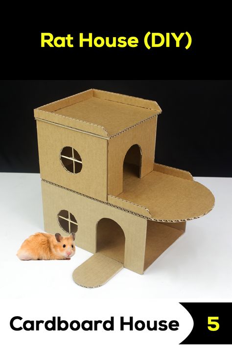 Diy Hamster House, Kandang Hamster, Diy Hamster Toys, Hamster Diy Cage, Fancy Mouse, Rat House, Hamster Diy, Hamster Life, Pet Rodents