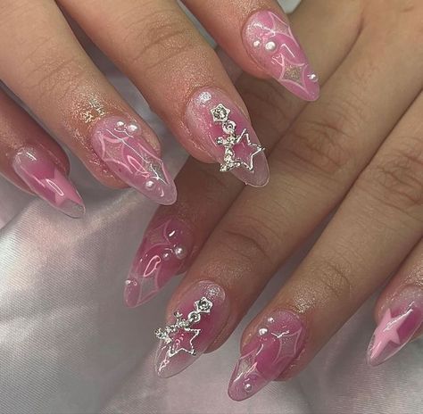 Easy Nails, Y2k Nails, Pretty Gel Nails, Really Cute Nails, Soft Nails, Nail Swag, Kawaii Nails, Pink Acrylic Nails, Nailed It