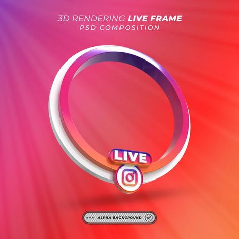 Instagram Live Poster Design, Live Icon, Round Profile, 3d Frames, 3d Poster, Social Media Advertising Design, Frame Poster, Digital Web, Creative Advertising Design