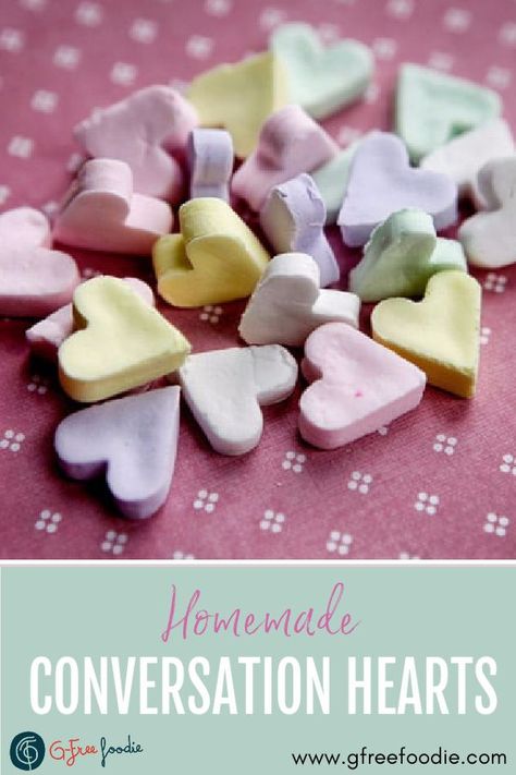 Looking for a fun Valentine's Day activity that the whole family can enjoy? Try your hand at making these homemade Conversation Candy Hearts! They're totally easy- and will you really miss the weird, inappropriate messages anyways? #valentinesday #candy #conversationhearts #gfreefoodie #glutenfree Conversation Hearts Recipe, Conversation Hearts Candy, Heart Food, Conversation Hearts, Homemade Valentines, My Funny Valentine, Serious Eats, Heart Day, Valentine Candy