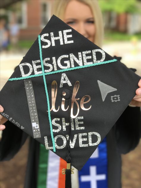 Graphic Design Graduation Cap Ideas, Bachelor Of Arts Graduation Cap, Graphic Designer Graduation Cap, Graduation Cap Graphic Design, Interior Design Graduation Pictures, Graphic Design Grad Cap, Acotar Graduation Cap, Interior Design Graduation Cap, Graduation Stole Designs