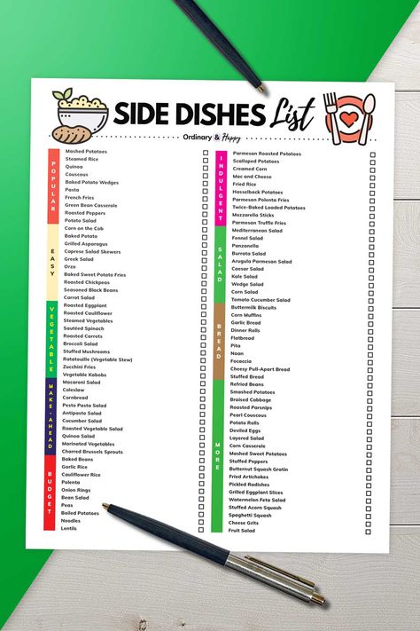 Side DIsh Ideas List (ideas from the article) Meal Sides Ideas, Side Dishes List, List Of Side Dishes, List Of Dinner Ideas, Potato Wedges Fried, Barbeque Side Dishes, Parmesan Truffle Fries, Caprese Salad Skewers, Black Bean Corn Salad