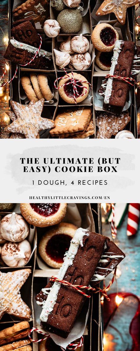 Christmas Biscuit Box Gift Ideas, Christmas Desserts Packaging, Christmas Cookies Gourmet, Box Of Cookies Packaging, Diy Cookie Gift Box Ideas, Cookie Box Christmas Gift Ideas, Christmas Baking Box Ideas, Christmas Cookie Boxes Ideas, Christmas Pastry Box Ideas