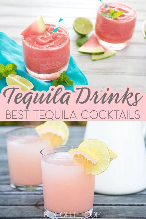 Birthday Drinks Alcohol, Tequilla Cocktails, Tequila Cocktails Easy, Best Tequila Drinks, Tequila Punch, Tequila Drinks Easy, Tequila Recipes, Tequila Mixed Drinks, Tequila Drinks Recipes