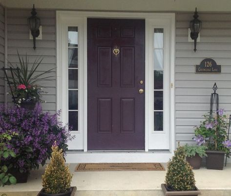 Purple Front Door, Purple Front Doors, Best Front Door Colors, Best Front Doors, Front Door Makeover, Front Door Paint Colors, Purple Door, Door Paint, Door Paint Colors