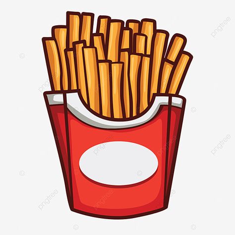 French Fries Clipart, Fries Clipart, Fries Cartoon, Snack Clipart, Fries Packaging, Food Junk, American Fast Food, Potato Puffs, Food Vector