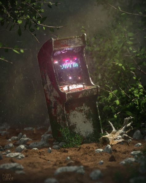 Post Apocalyptic Art, New Retro Wave, Trash Art, Arcade Machine, Retro Waves, 3d Artwork, Still Alive, A Level Art, Retro Futuristic