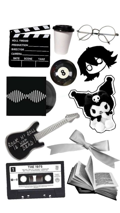 sticker sheet aesthetic Black And White Sticker Sheet, Phone Cover Stickers, Clear Phone Case Design, Diy Phone Case Design, Handmade Bookmarks Diy, Bullet Journal Cover Ideas, Black And White Stickers, Scrapbook Printing, Iphone Case Stickers