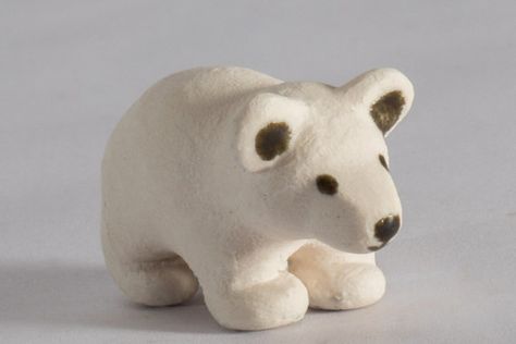 Miniature Polar Bear, $20 Polar Bear Diorama, Air Dry Clay Polar Bear, Polar Bear Candle Holder, Polar Bear Clay Sculpture, Tiny Porcelain Animals, Custom Figurines, Metallic Glaze, Sculpture Art Clay, Glaze Paint