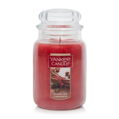 Sparkling Cinnamon 22 oz. Original Large Jar Candles - Large Jar Candles | Yankee Candle Fragrance Finder, Cinnamon Candle, Welcoming Home, Good Burns, Personalized Gift Cards, Candle Studio, Candle Branding, Jar Candles, Candle Tray