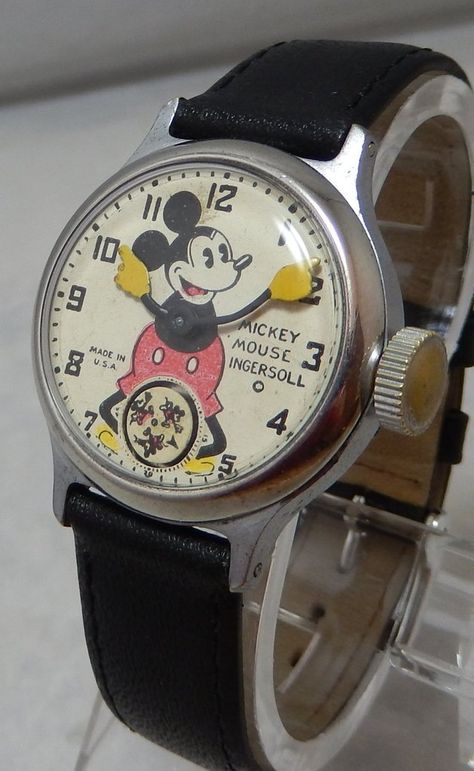 Antique and Vintage Mickey Mouse Watch Value | How much does it cost? – Vintage Radar Ingersoll Watches, Mickey Watch, Mickey Mouse Watch, Disney Watches, Vintage Timepiece, Disney Posters, The 1000, Timex Watches, Vintage Mickey Mouse