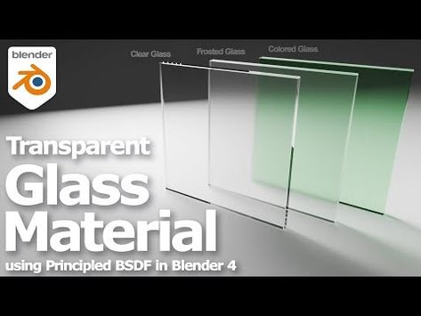 (201) How to make Transparent Glass Material in Blender 4 using Principled BSDF Shader Node - YouTube Blender Material, Glass Blender, Blender Tutorial, 3d Object, Blender 3d, Glass Material, Glass Panels, Frosted Glass, Colored Glass