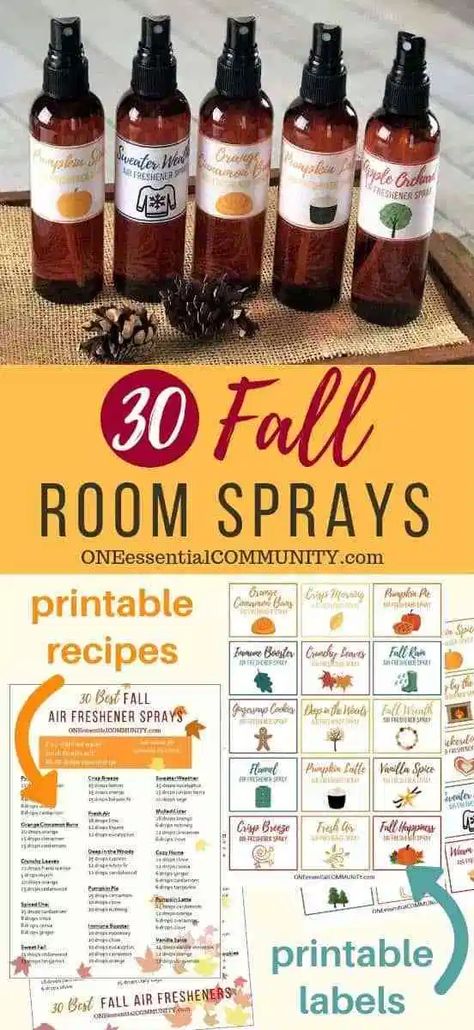 Fall Room Spray, Homemade Room Spray, Room Spray Recipe, Diy Room Spray, Fall Essential Oils, Homemade Air Freshener, Fall Room, Vanilla Spice, Diy Air Freshener