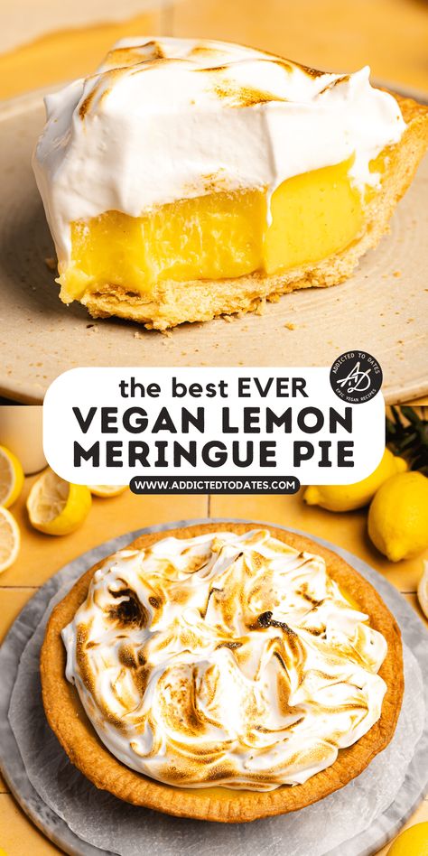 Vegan Lemon Curd Tart, Vegan Lemon Pie, Vegan Lemon Meringue Pie, Vegan Lemon Tart, Vegan Lemon Meringue, Buttery Flaky Pie Crust, Vegan Lemon Curd, Vegan Pastry, Meringue Topping