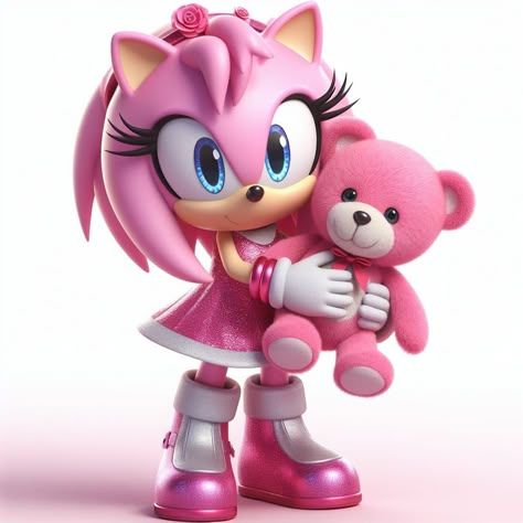 Rosé Chibi, Pink Sonic, Amy Rose Hedgehog, Sonic The Hedgehog Party, Hedgehog Party, Amy Sonic, Sonic Birthday Parties, Hedgehog Birthday, Sonic Amy